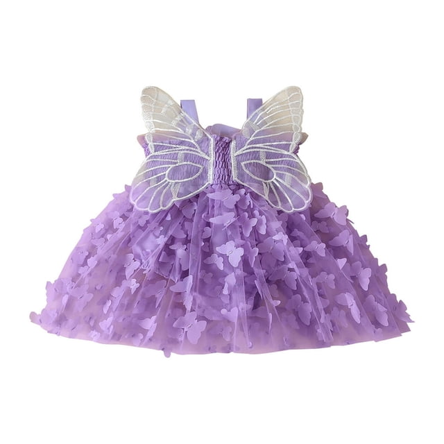 Robe Tutu en Tulle pour Tout-Petites Filles, Barboteuse, Papillon, Sans Manches, Princesse, Robe de Fête