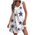 thumbnail image 2 of Ovzne Robes d'Été pour Femmes Robe pour Femme Mode d'Été pour Femmes Poche Imprimé Sans Manches Robe à Col en V Grande Taille Robe Maxi Imprimée Liquidation, 2 of 5
