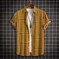 thumbnail image 2 of Cathalem Mens Beach Shirt Short Sleeve Button Down Shirts Big and Tall,Yellow M, 2 of 4