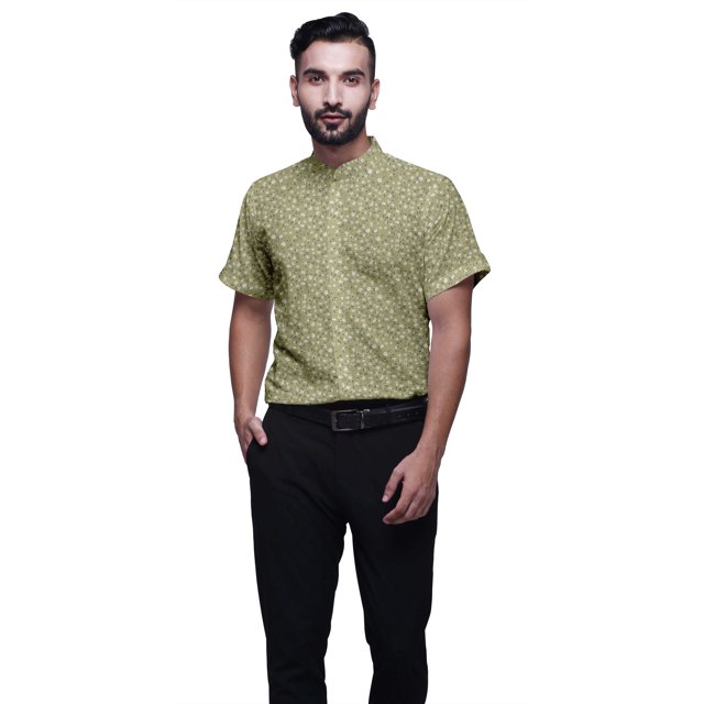 BESTMAN Chemise Décontractée pour Homme à Manches Courtes, Coupe Ajustée, en Coton, à Boutons