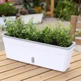 thumbnail image 2 of Self-Watering Rectangular Plant Pot - Indoor/Outdoor Flower & Vegetable Planter with Drainage Holes, Durable Gardening Container, 2 of 6