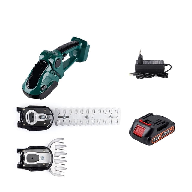 2 In 1 24V Cordless Electric Hedge Trimmer 20000RPM Rechargeable Handheld Household Shrub Weeding Pruning Mower Garden Tools ,Easy to Use