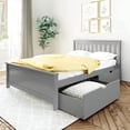 thumbnail image 1 of BEDSMART Lit Double en Bois Massif avec Rangement / Gris, 1 of 7