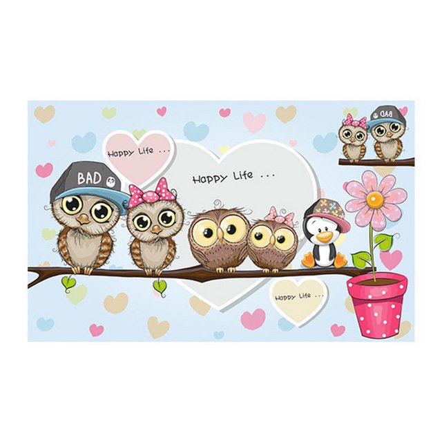 Bathroom Floor Mat Quick Dry Cartoon Strong Water Absorption Decorative Wipe Clean Animals Print Living Room Welcome Mat for Home