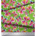 thumbnail image 2 of Soimoi Green Silk Fabric Insect Watercolor Print Fabric by Yard 42 Inch Wide, 2 of 3