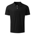 thumbnail image 2 of BOBOGOJP Polo à Manches Courtes pour Homme Séchage Rapide Polo de Performance à Manches Courtes pour Golf Randonnée Équitation (Noir,P), 2 of 5