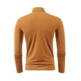 thumbnail image 4 of yardsong Men's Fall Winter Thermal Base Layer - Compression Mock Neck Warm Long Sleeve Solid Pullover Top Khaki,S, 4 of 5