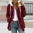 thumbnail image 1 of cllios Womens Winter Fuzzy Fleece Jacket Hooded Color Block Patchwork Cardigan Coats Oversized Fluffy Sherpa Outerwear with Pockets, 1 of 5