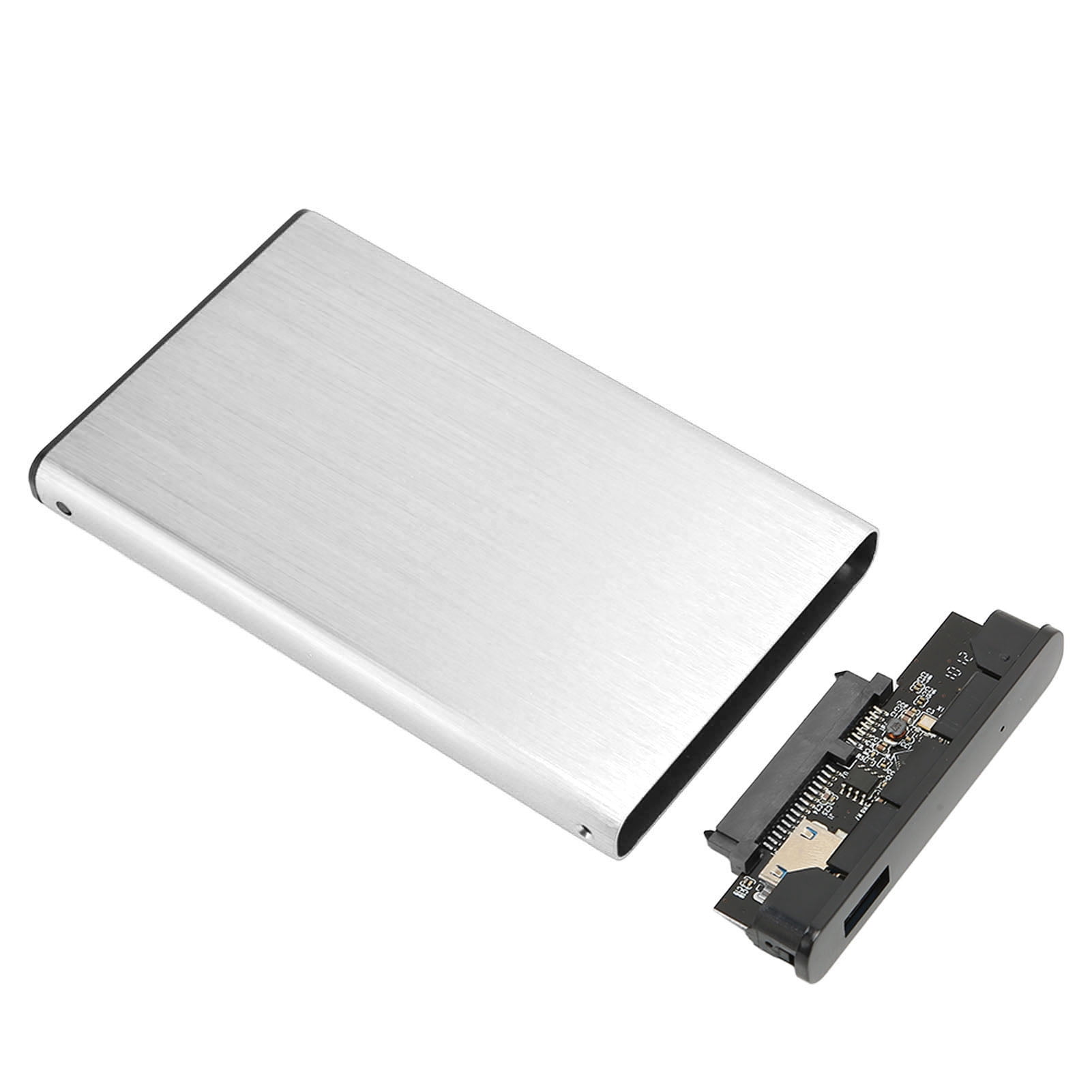 Hard Drive Enclosure, 6Gbps Transfer Rate Plug and Play Easy Installation Hard Drive Case  for 2.5 Inch SSD HDD Silver