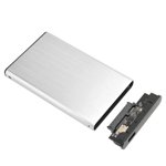 Hard Drive Enclosure, 6Gbps Transfer Rate Plug and Play Easy Installation Hard Drive Case  for 2.5 Inch SSD HDD Silver