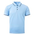 thumbnail image 5 of Jovati Chemise Décontractée à Manches Courtes à Col Rabattu pour Hommes, Tissu en Polyester, Coupe Confortable Respirante, Design Uni, Lavable à la Machine, Épaisseur Standard, 5 of 5