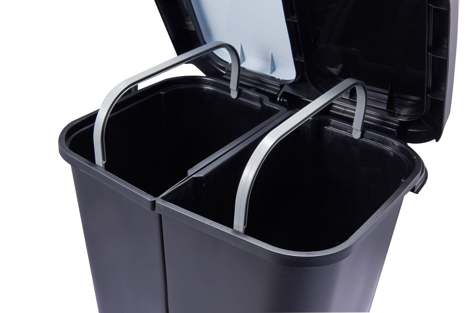 Step N’ Sort 40L Dual Trash & Recycling Bin – 2 x 20L Kitchen Garbage Can, Hands-Free Step Pedal, Dual Lid Opening, Soft-Close Lid, Removable Inner Bins, Black