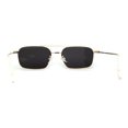 thumbnail image 2 of Mens Old School Double Bridge Narrow Rectangle Metal Rim Sunglasses Gold Black, 2 of 4