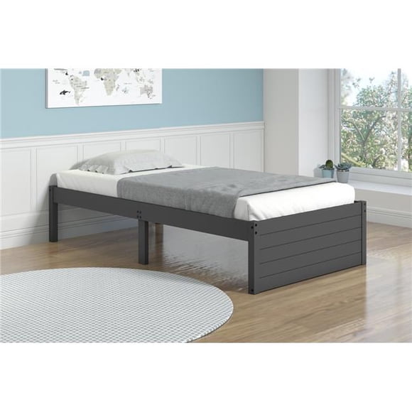 Donco Kids PD-400TDG Twin Size Footboard Panel Bed, Dark Grey