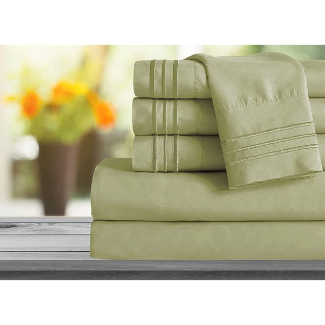 Mocassi 1800 Series Sheet Set 2 Pieces Pillowcases, Standard Size - Sage/Green