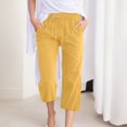 thumbnail image 2 of Women Comfortable High Waisted Wide Leg Pants Drawstring Elastic Trousers Comfy Straight Leg Long Pants With Pockets, 2 of 5