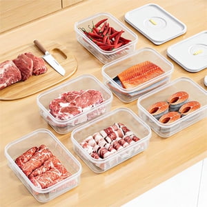 Food Storage Containers with Lids, Airtight BPA Free Plastic Kitchen Organizer for Lunch Meat Fruit, Leakproof Fridge Pantry Organization