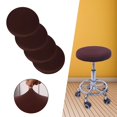 thumbnail image 3 of GROWTH TANK Rodéo 2 Pcs Coussin de Tabouret Rond Imperméable Polyester Doux Élastique Durable Brun, 3 of 9