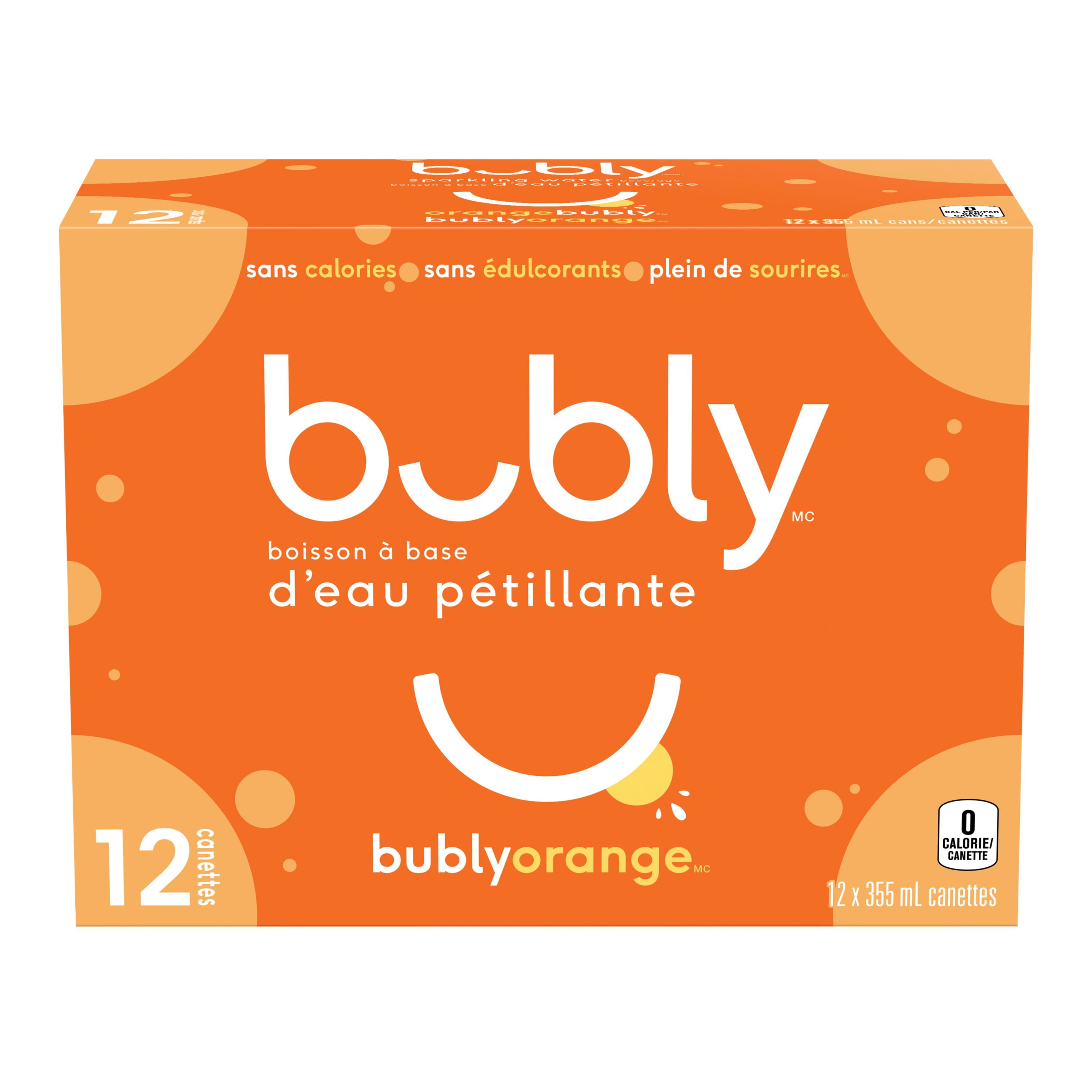 Bubly™ Eau Pétillante Saveur Orange 12 x 355 ml, Canettes