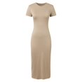 thumbnail image 4 of Robe T-Shirt Maxi à Manches Courtes d'Été 2024 pour Femme - Col Rond Décontracté, Matière Polyester, Tailles P-L, Parfaite pour la Plage/les Vacances, 4 of 8