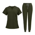thumbnail image 1 of TISHITA Nursing Uniform Scrub Set Nurse Top and Pants V Neckline Clothes Work Suits XXL, 1 of 8