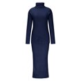 thumbnail image 4 of KIHOUT Womens 2 Piece Outfits Solid Color Long Sleeve Loose High Neck Sweater Tops and Skirt Lounge Set, 4 of 6