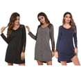thumbnail image 2 of MesaSe Ladies New Lace Stitching Solid Color Plus Size Pajamas Nightgown, 2 of 16