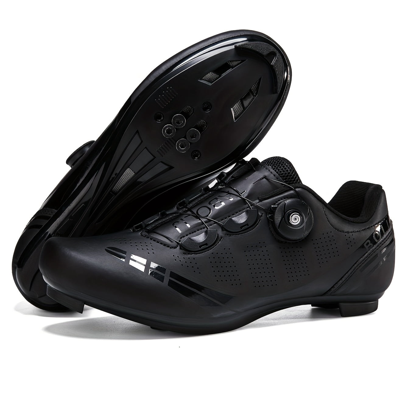 QJUHUNG Professional Men‘s Cycling Shoes with SPD Cleats - Non Slip  Outdoor Riding Shoes for Mountain Biking