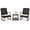 Blanc Cassé, Mélange Brun, variante sur Costway Ensemble de Terrasse à Bascule 3 Pcs Chaises Berçantes en Osier avec Table à Café à 2 Niveaux Turquoise