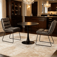 thumbnail image 3 of Homy Casa 2-Piece Dining Chairs, Grey Faux Leather Padded Side Chairs with Metal Sled Legs for Kitchen Dining Room, 3 of 13