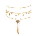 thumbnail image 1 of Fashion Rice Beads Beaded Six-pointed Star Pendant Alloy Anklet 3 Piece Set, 1 of 9