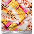 thumbnail image 1 of Soimoi Yellow Rayon Fabric Geometric & Leopard Animal Skin Fabric Prints By Yard 42 Inch Wide, 1 of 3