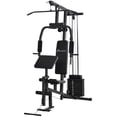 thumbnail image 1 of Soozier Multifunction Home Gym Equipment, Strength Training Workout Station with 100Lbs Weight Stack for Lat Pulldown, Leg Extensions, Preacher Bicep Curls, Triceps Pulldowns, 1 of 9