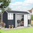 thumbnail image 2 of Outsunny 12' x 5.5' Metal Garden Storage Shed with Lockable Door Dark Grey, 2 of 10