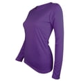thumbnail image 3 of AherBiu T-Shirts à Manches Longues pour Femmes Col Ras du Cou Amples Basiques 2024 Automne Confortables Chandails Unis, 3 of 4