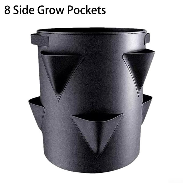 Strawberry Planters Outdoor Garden Planting Pots With 6 Side Grow Pockets