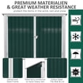thumbnail image 4 of Outsunny Outdoor Steel Storage Shed Garbage Can Organizer Green, 4 of 10
