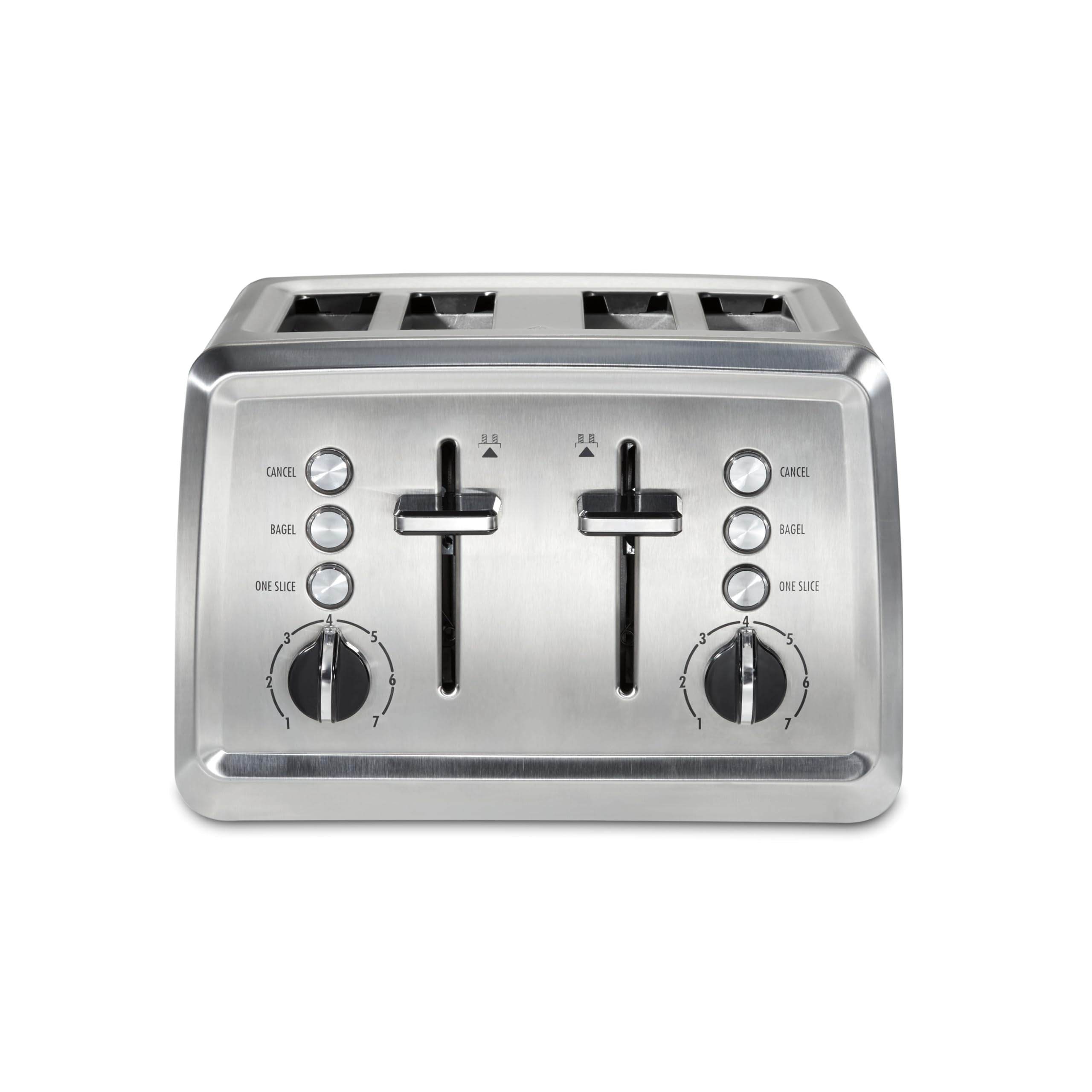 Hamilton Beach 4 Slice Toaster with Extra-Wide Slots, Bagel Setting, Toast Boost, Slide-Out Crumb Tray, Auto-Shutoff & Cancel Button, Stainless Steel (24798)