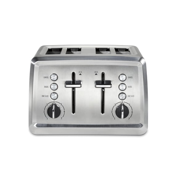 Hamilton Beach 4 Slice Toaster with Extra-Wide Slots, Bagel Setting, Toast Boost, Slide-Out Crumb Tray, Auto-Shutoff & Cancel Button, Stainless Steel (24798)