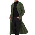 thumbnail image 4 of INSPIRE CHIC Men's Winter Pea Coat Notch Lapel Double Breasted Solid Color Overcoat M Olive Green, 4 of 7