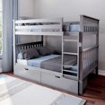 thumbnail image 1 of Bedsmart  Full Over Full Bunk Bed, Solid Wood frame,Gray, 1 of 6