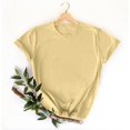 thumbnail image 3 of Baberdicy T-Shirts à Manches Courtes Décontractés Unis Amples à Col Rond pour Femmes Jaune m, 3 of 7