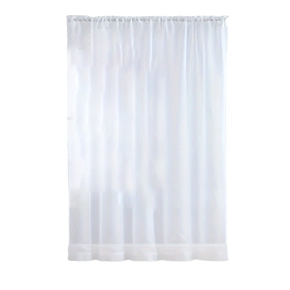 Window Curtain Rod Pocket Semi-Transparent Polyester Curtain 51.97 in W x 62.99 in L With Nylon Spandex Blend Fabric