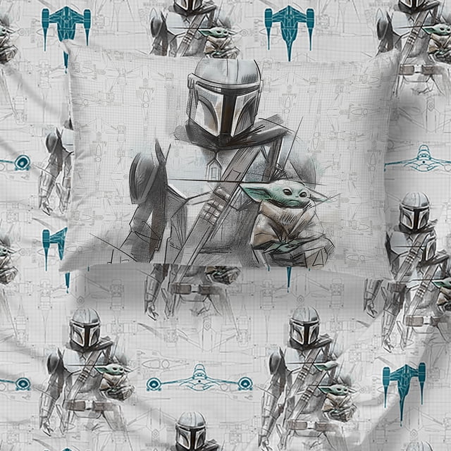 The Mandalorian 3-Piece kids Twin Sheet Set, 100% Polyester