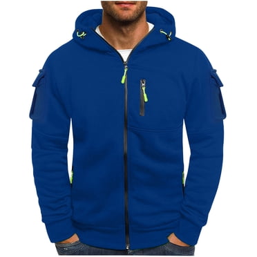 fatyb Chandails en Molleton à Capuche Zippés pour Hommes, Vestes de Sport à Manches Longues avec Poches Zippées
