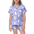thumbnail image 1 of MIASHUI Ensemble de Pyjama 2 Pcs Unisexe de Pâques pour Garçons et Filles, Imprimé, Vêtements de Nuit, Violet, 2-3 Ans, 1 of 4