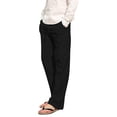 thumbnail image 2 of Men's Loose Plus Cotton Linen Summer Breathable Casual Cropped Pants Solid Drawstring Sweatpants Joggers, 2 of 5