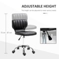 thumbnail image 4 of HOMCOM Tabouret Roulant en Cuir PU à Hauteur Réglable Tabouret de Salon pour Spa Noir, 4 of 10