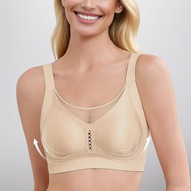 Bra Lingerie for Everyday Comfort Seamless Wirefree Support T-Shirt Style Lift Molding with Side Coverage and Smooth Texture