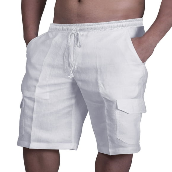Solid Color Cargo Pants for Men‘s Summer Style  Slim Fit Casual Shorts